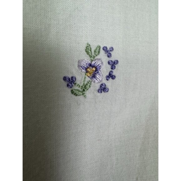 Vintage April Cornell Medium Nightgown White Floral Embroidered Prairie Cottage - Picture 6 of 11